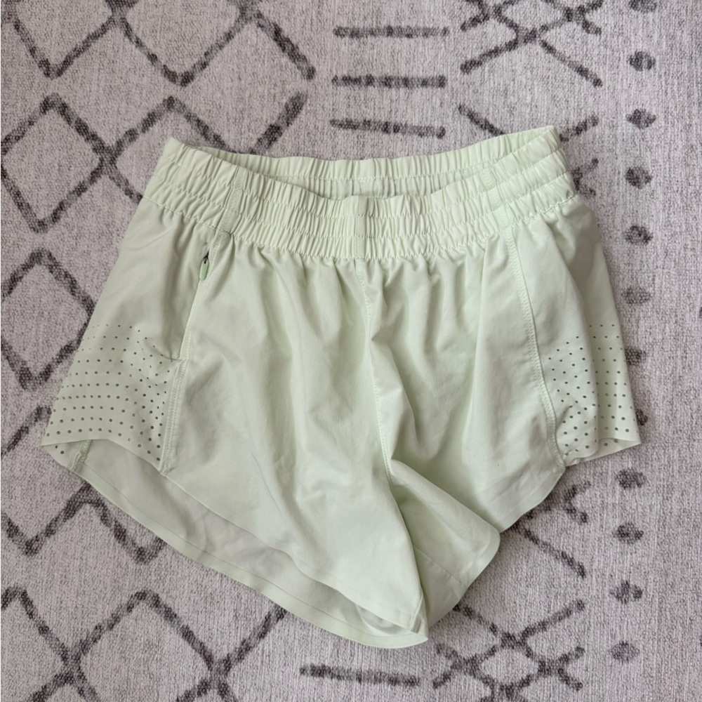 Light Mint Women’s Athletic Athleta Shorts with Perforated Side Panels